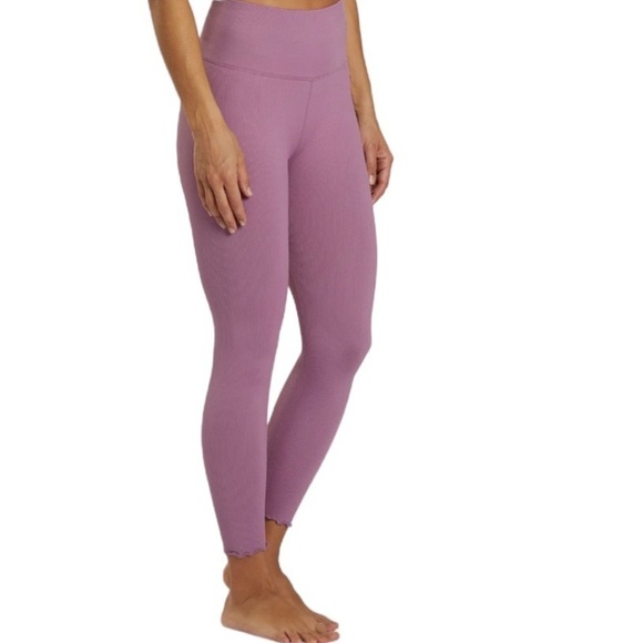 Spiritual Gangster Pants - Spiritual Gangster Love Sculpt 7/8 Ruffle Legging Ribbed Amethyst Size XS Small